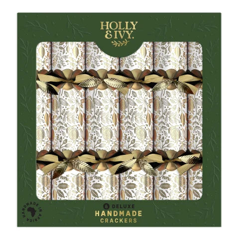 Holly &amp; Ivy Deluxe Gold Pomegranate Crackers, Pack of 6