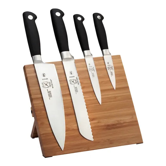 Mercer Culinary Genesis Knife Set with Magnetic Bamboo Board, 4-Piece