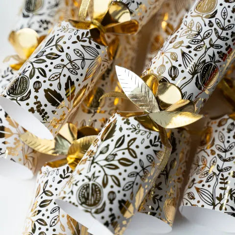 Holly &amp; Ivy Deluxe Gold Pomegranate Crackers, Pack of 6