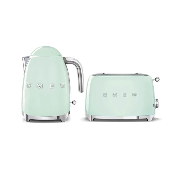 Smeg Pastel green Retro Kettle and 2 Slice Toaster Bundle