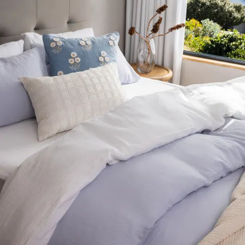 Thread Office Blue Muslin Cotton Duvet Cover Set