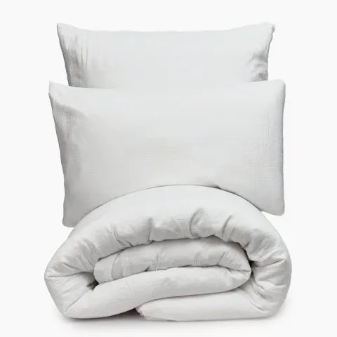 Thread Office White Muslin Cotton Duvet Cover Set