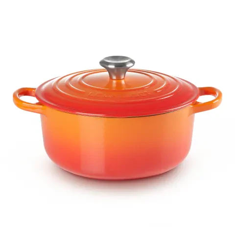 Le Creuset Signature 3.3 Litre Round Cast Iron Casserole, 22cm (Flame)